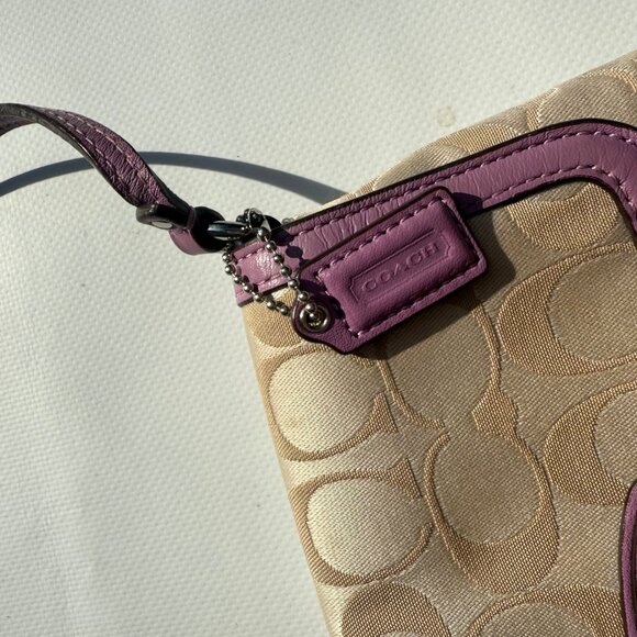 COACH Kristin Signature Sateen Flap Crossbody – Lilac Accents – Rare Vintage Y2K - Picture 7 of 12